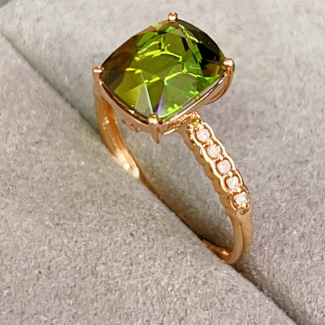 14k Gold 3.15 Ctw Natural Tourmaline & Diamond Ring - 4