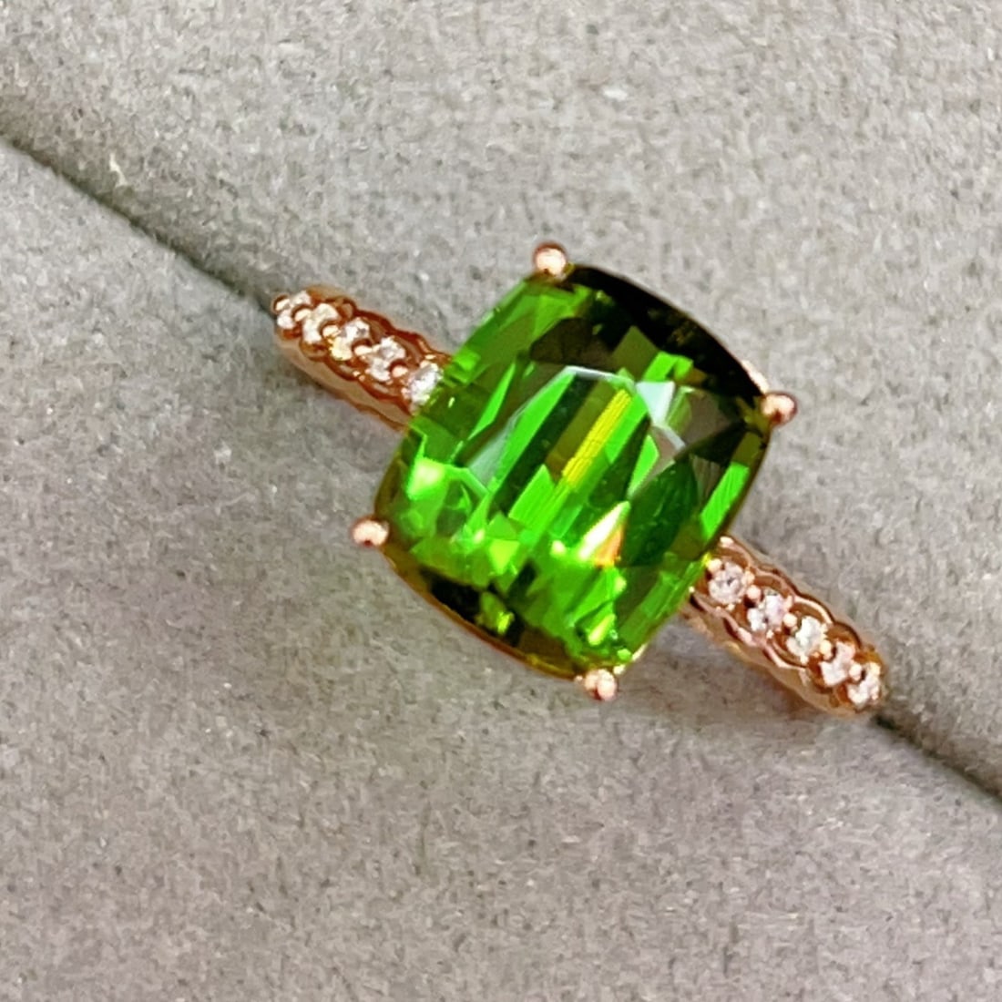 14k Gold 3.15 Ctw Natural Tourmaline & Diamond Ring - 5