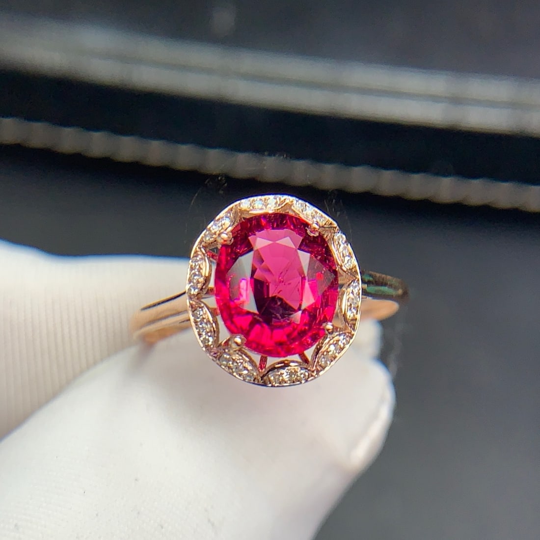 14k Gold 2.3 Ct Natural Tourmaline & Diamond Ring - 3