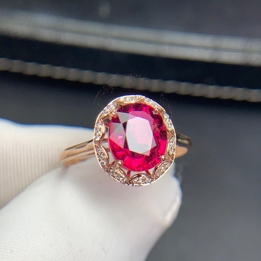 14k Gold 2.3 Ct Natural Tourmaline & Diamond Ring - 5