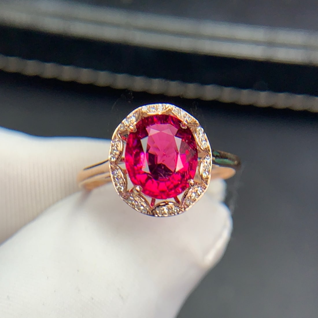 14k Gold 2.3 Ct Natural Tourmaline & Diamond Ring - 6