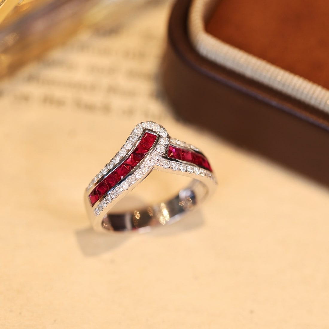 14k Gold 1.34 Ctw Natural Ruby & Diamond Ring - 4