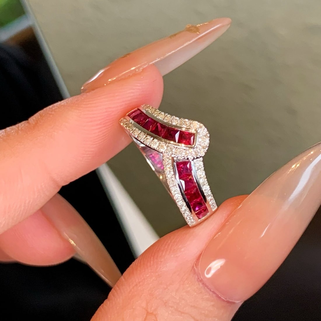 14k Gold 1.34 Ctw Natural Ruby & Diamond Ring - 7