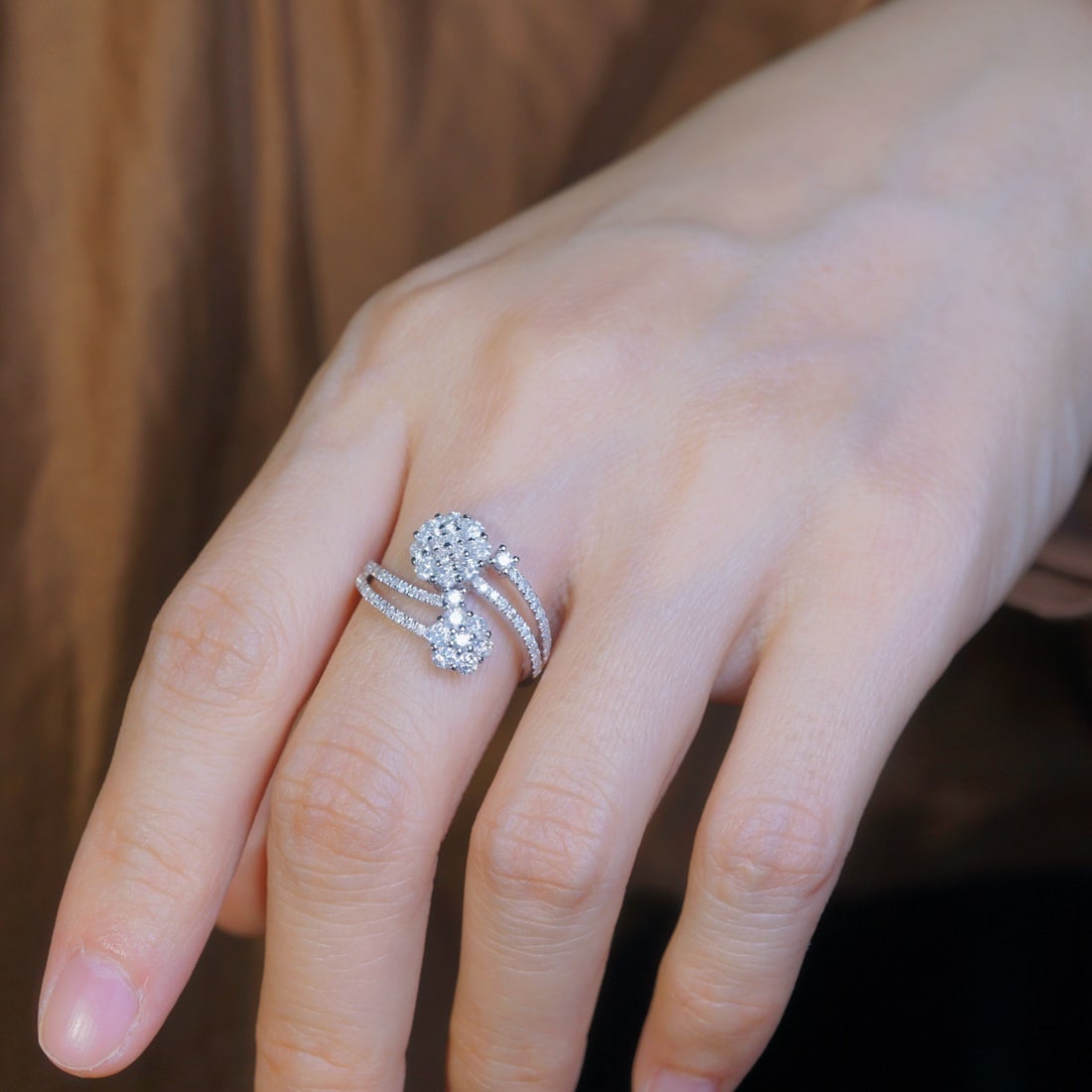 14k Gold 0.90 Ct Natural H Diamond Ring - 3