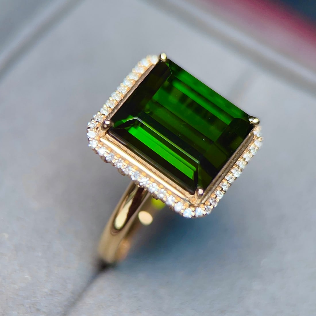 14k Gold 9.09 Ctw Natural Tourmaline & Diamond Ring - 5