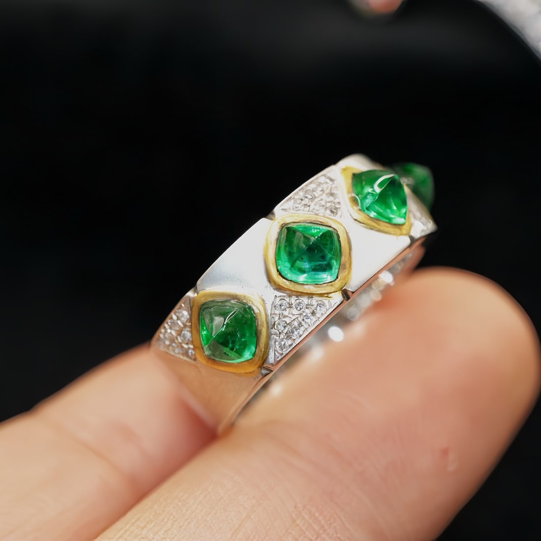 14k Gold 1.52 Ctw Natural Emerald & Diamond Ring - 4