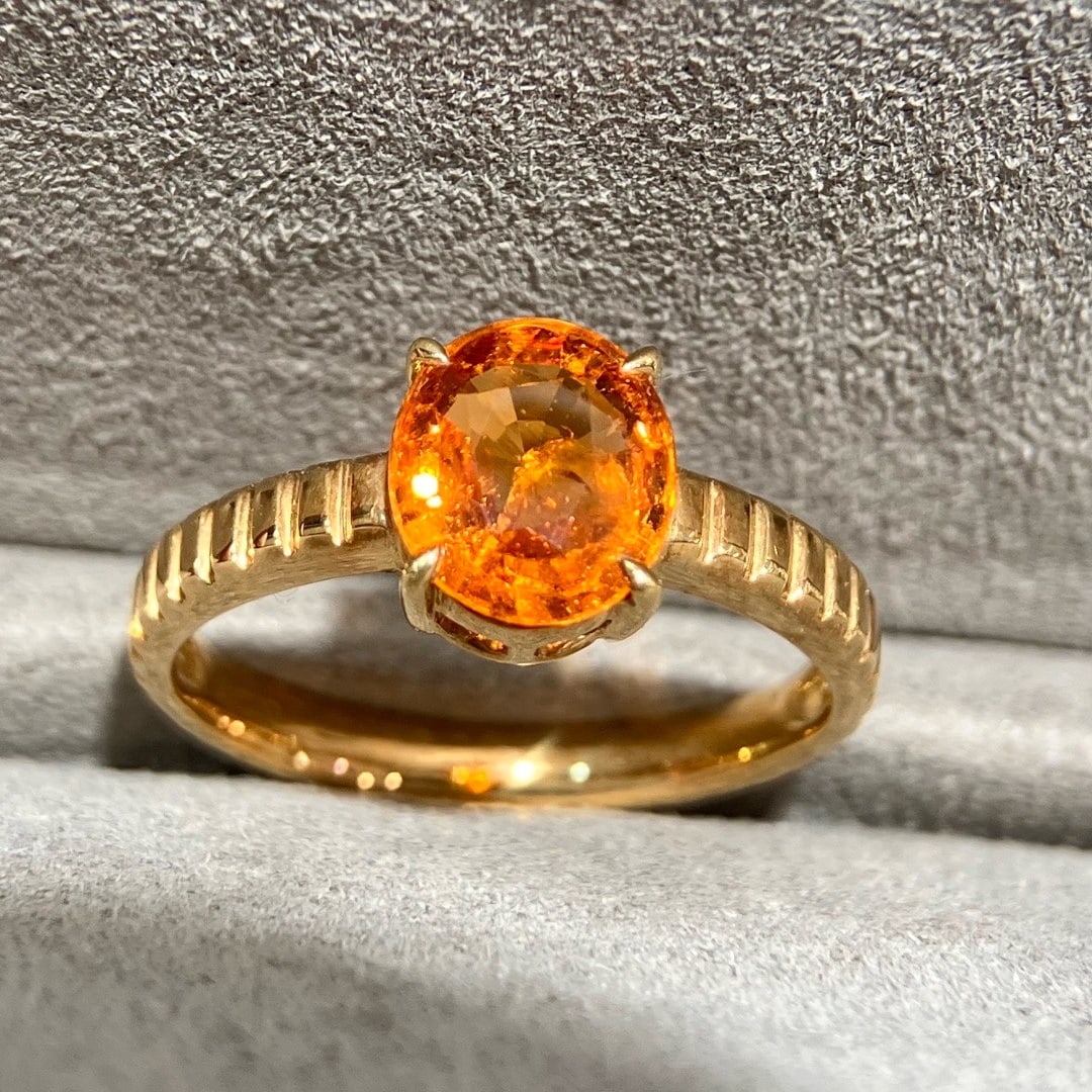 14k Gold 2.01 Ct Natural Spessartine Ring - 6