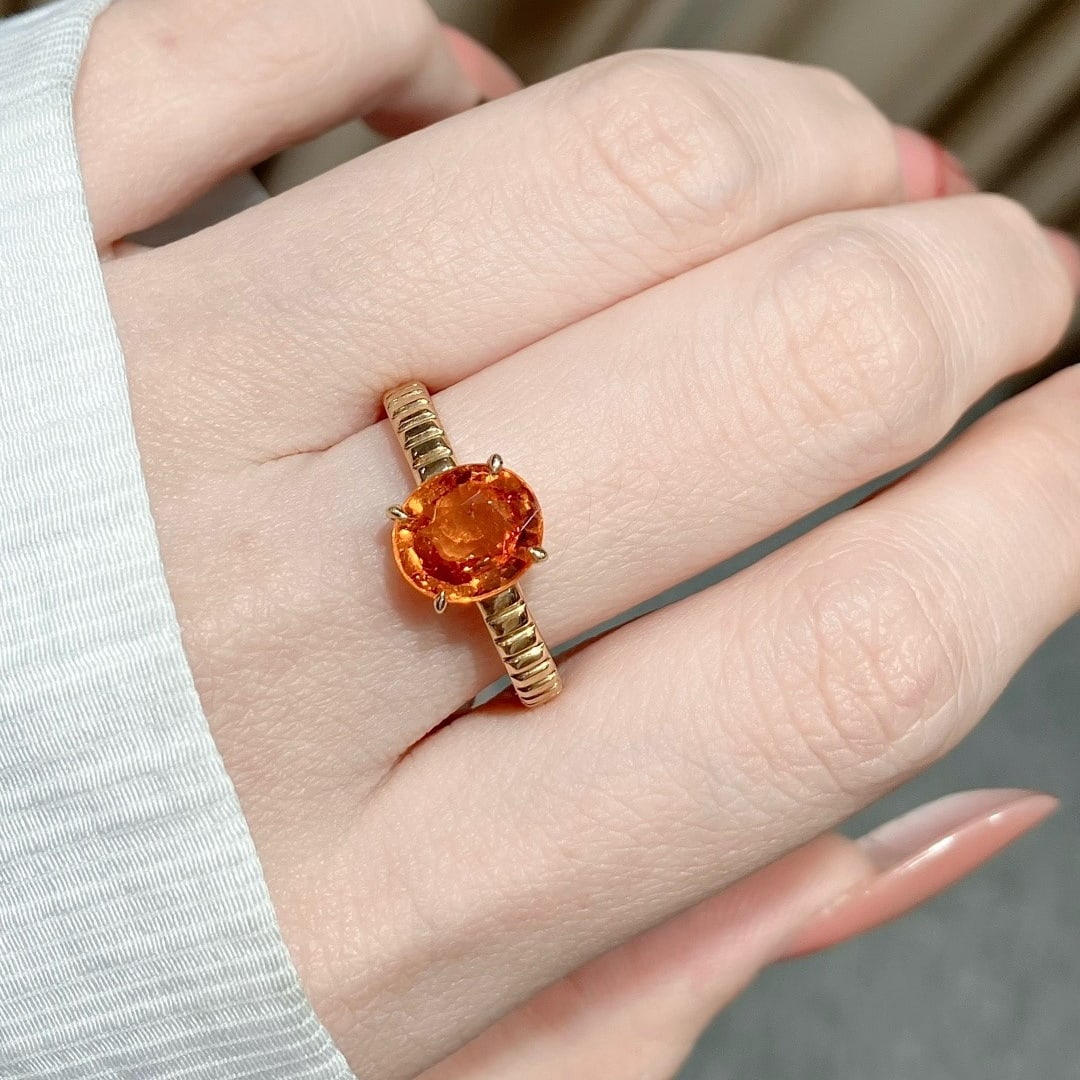 14k Gold 2.01 Ct Natural Spessartine Ring - 7