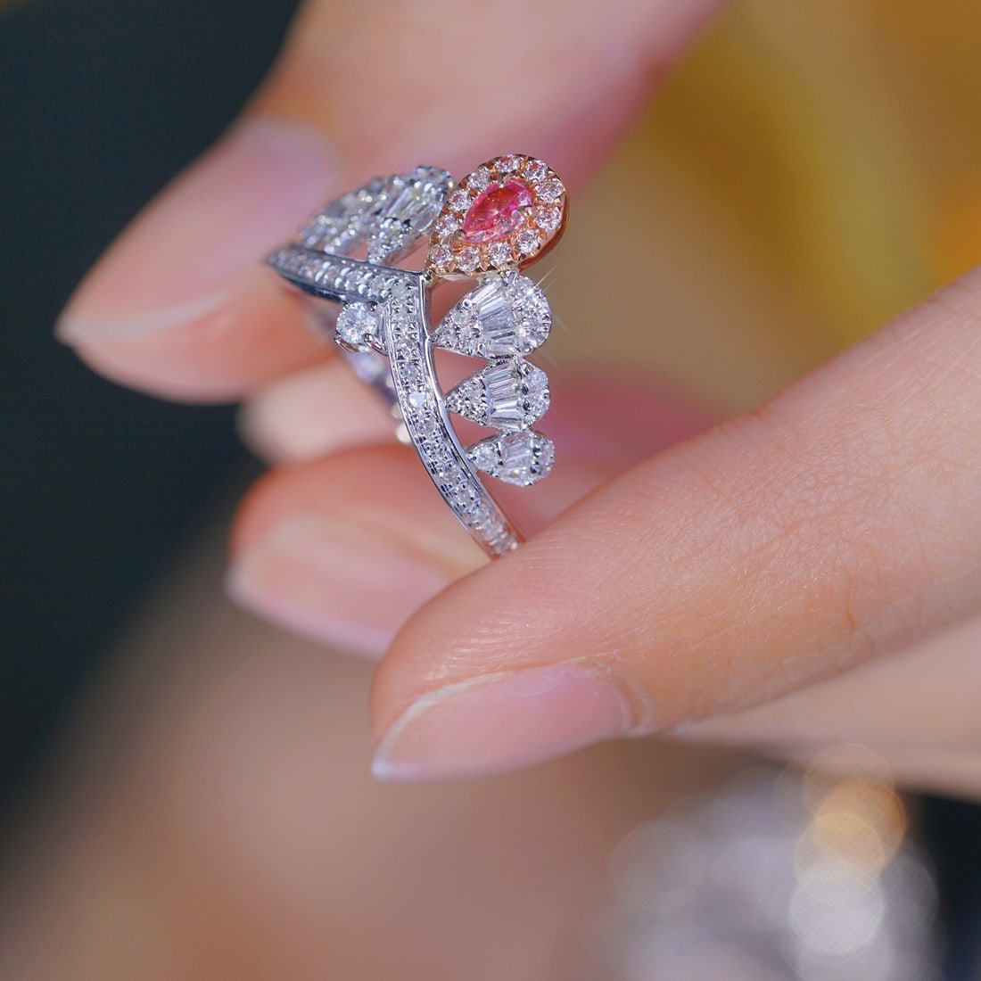 14k Gold 0.55 Ct Natural Color Diamond Ring - 2