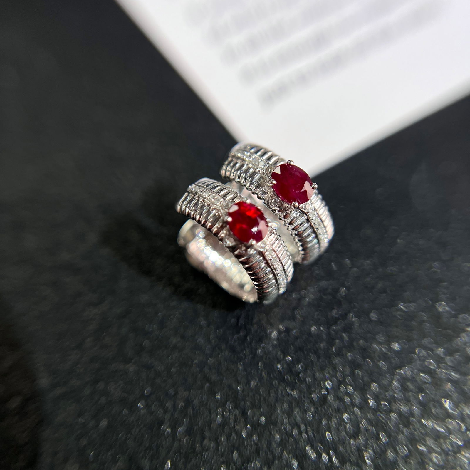 14k Gold 1.00 Ct Vivid Red Natural Ruby & Diamond Earrings - 2