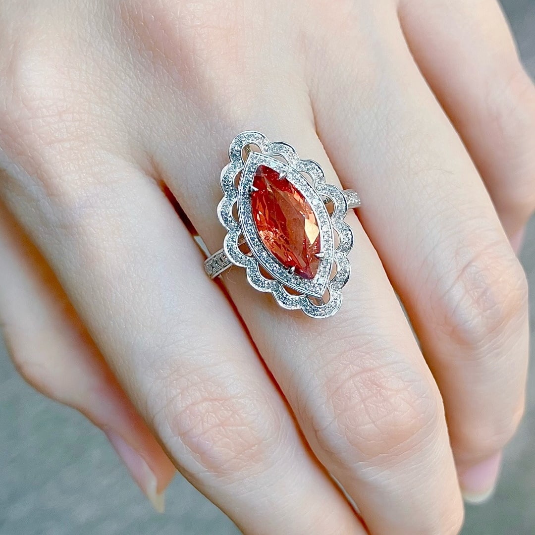 14k Gold 2.21 Ctw Natural Spinel & Diamond Ring - 5