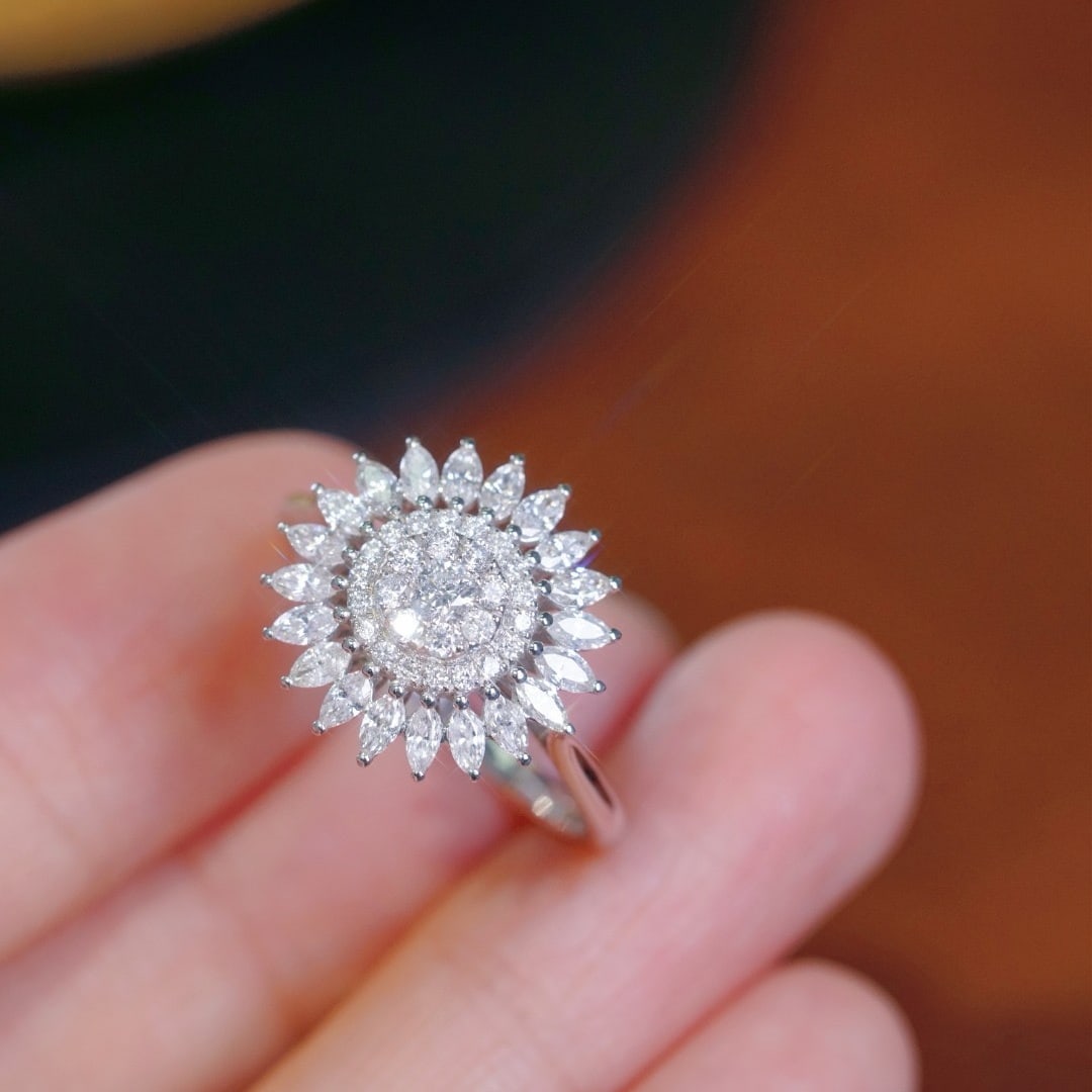 14k Gold 1.00 Ct Natural H Diamond Ring - 2