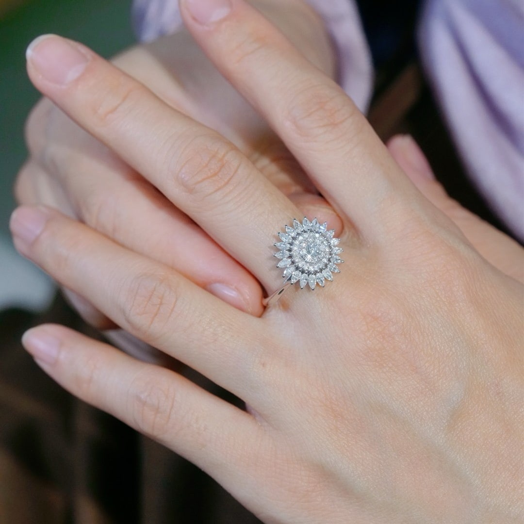 14k Gold 1.00 Ct Natural H Diamond Ring - 4