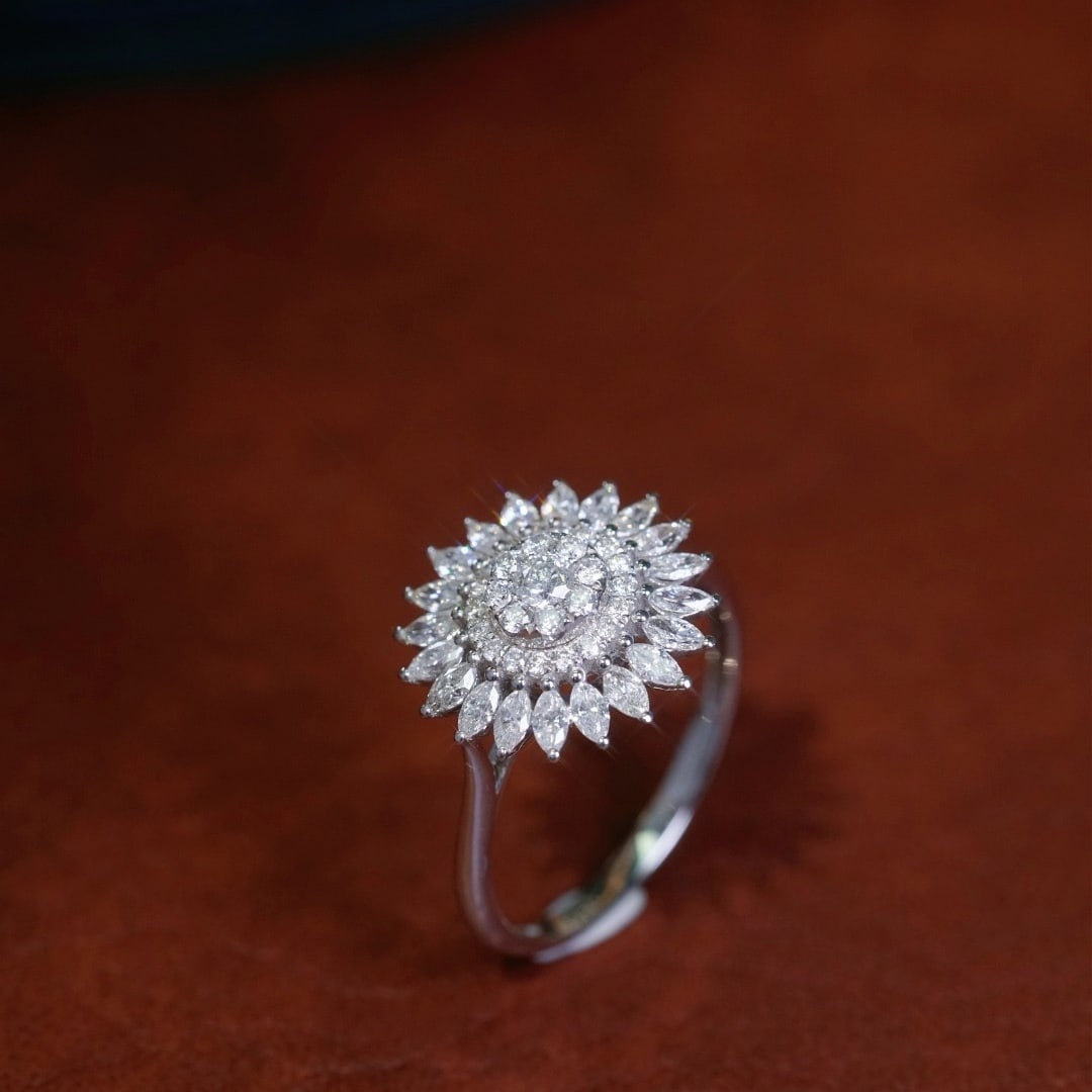 14k Gold 1.00 Ct Natural H Diamond Ring - 7