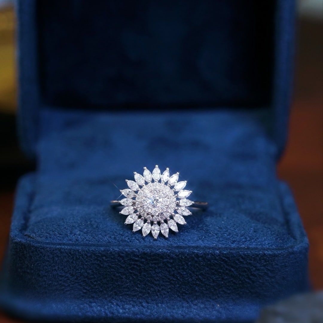 14k Gold 1.00 Ct Natural H Diamond Ring - 8