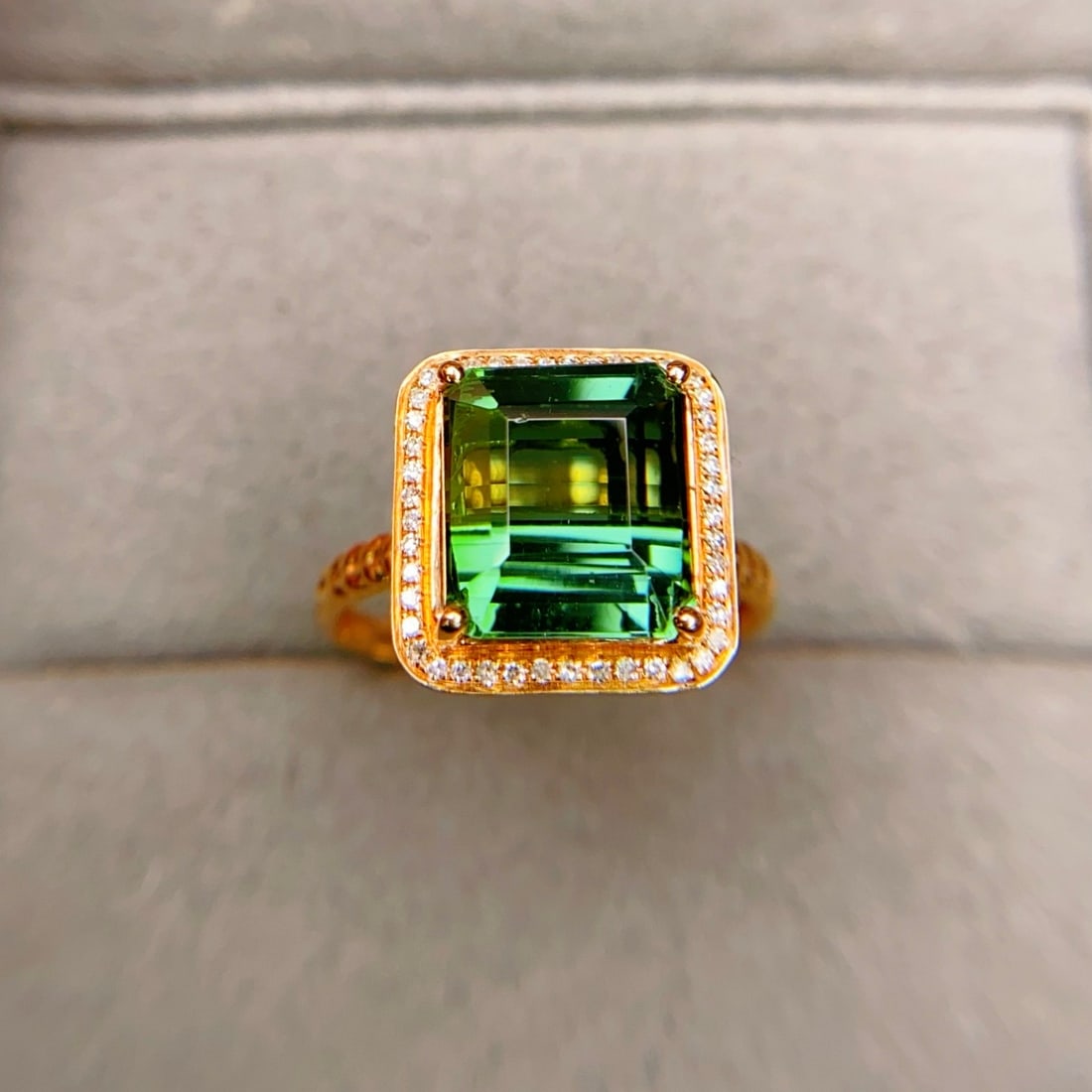 14k Gold 5.57 Ctw Natural Tourmaline & Diamond Ring - 3