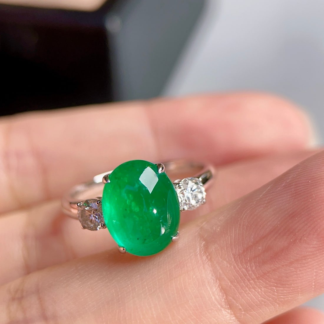 14k Gold 3.63 Ctw Natural Emerald & Diamond Ring - 2