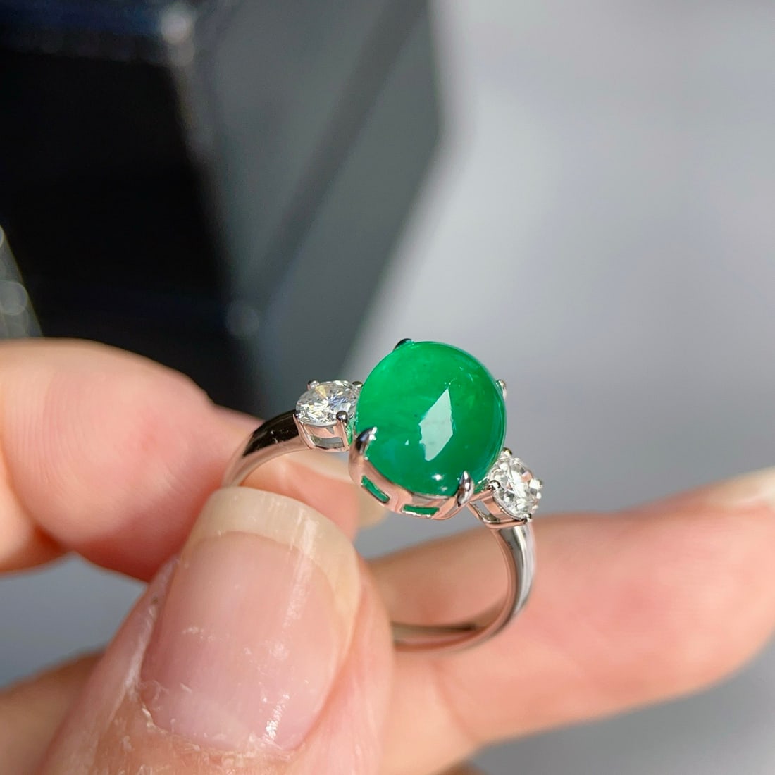 14k Gold 3.63 Ctw Natural Emerald & Diamond Ring - 4