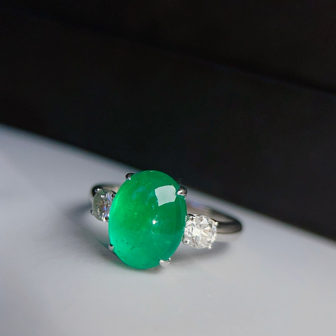 14k Gold 3.63 Ctw Natural Emerald & Diamond Ring - 5