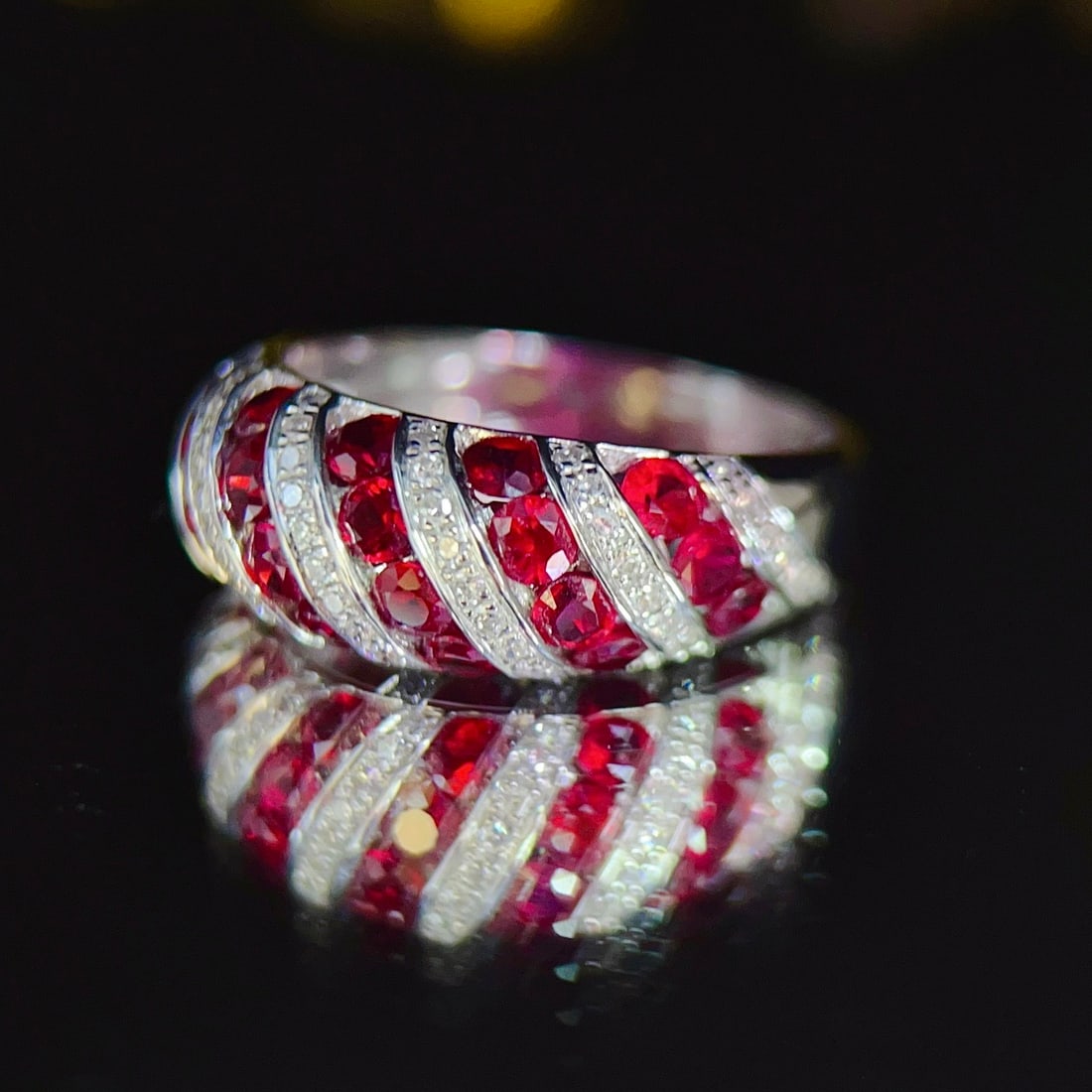 14k Gold 2 Ct Natural Ruby & Diamond Ring - 2