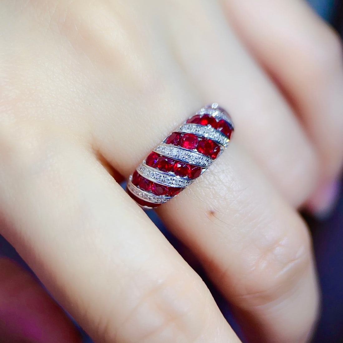 14k Gold 2 Ct Natural Ruby & Diamond Ring - 6