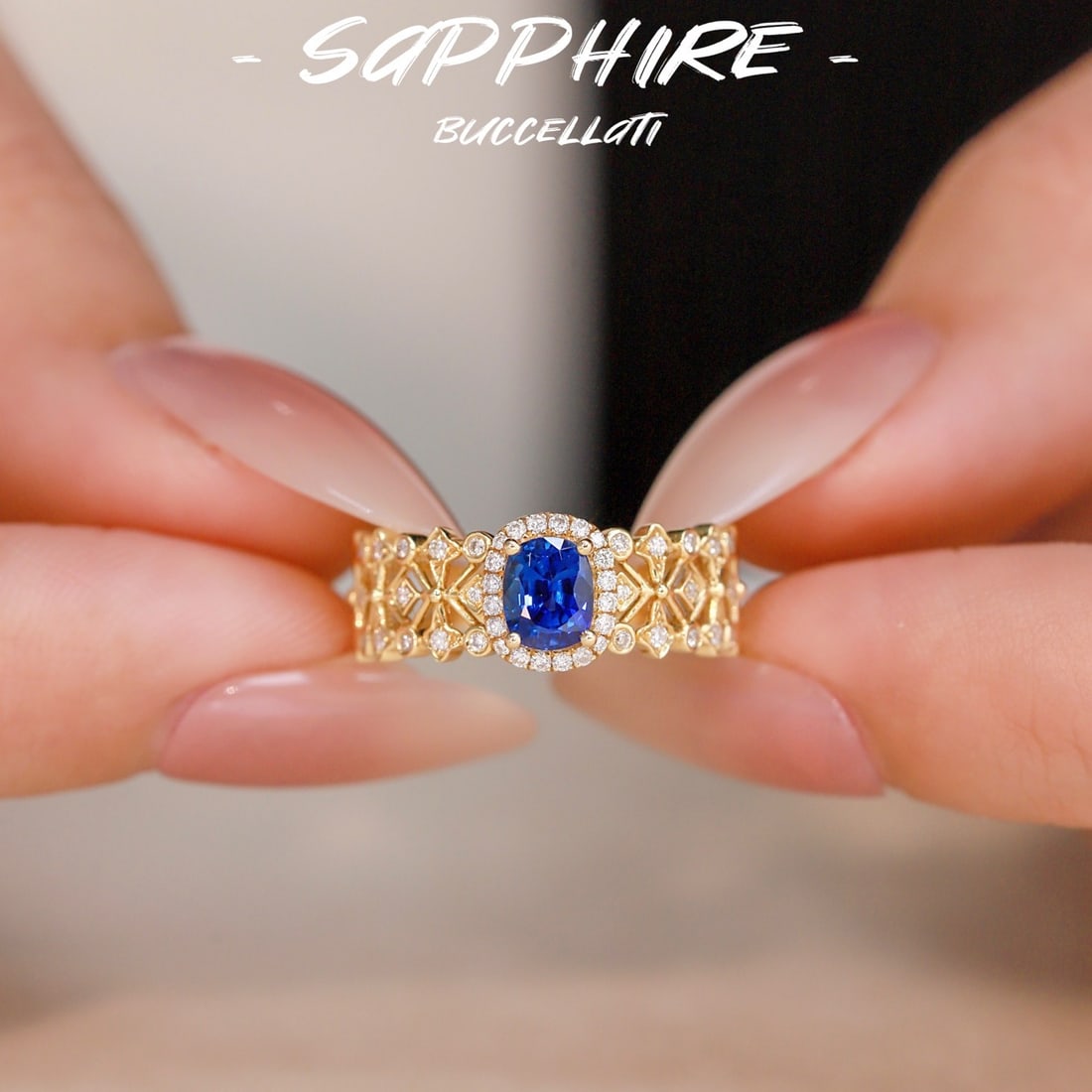 14k Gold 1.1 Ctw Natural Sapphire & Diamond Ring: Ref:231126402 // gold content:14k gold // ring size:7. 25us // // main gemstone:sapphire // shape:cushion // carat weight:0. 9ct // color:blue // treatment:natural // // adjacent gemstone 2 :