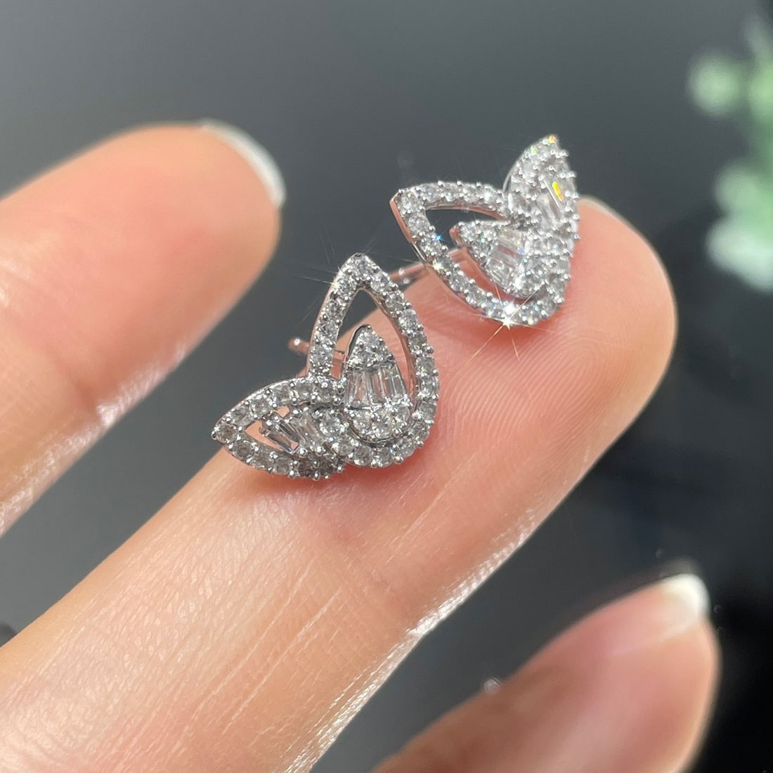 14k Gold 0.45 Ct Natural H Diamond Earrings - 3