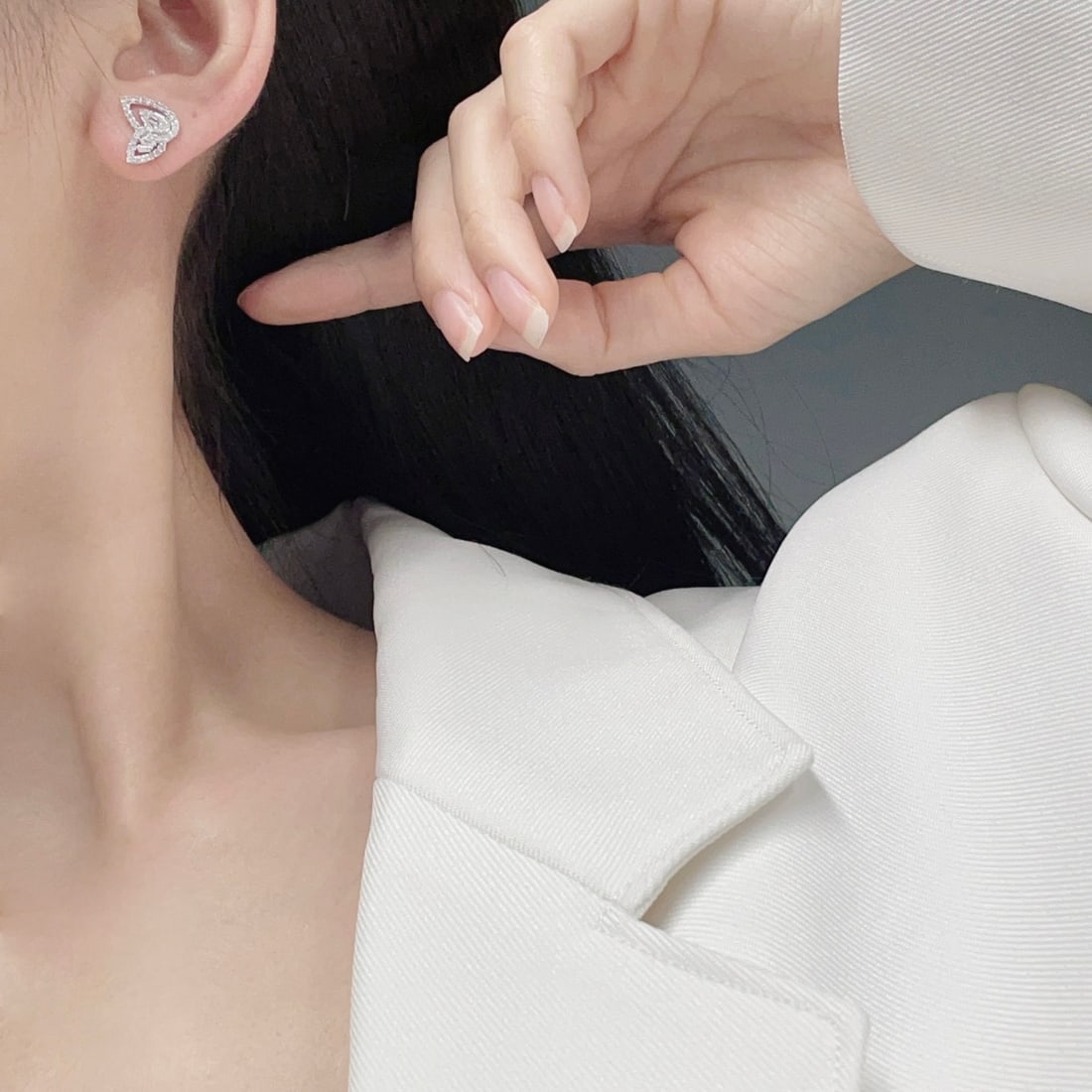 14k Gold 0.45 Ct Natural H Diamond Earrings - 5