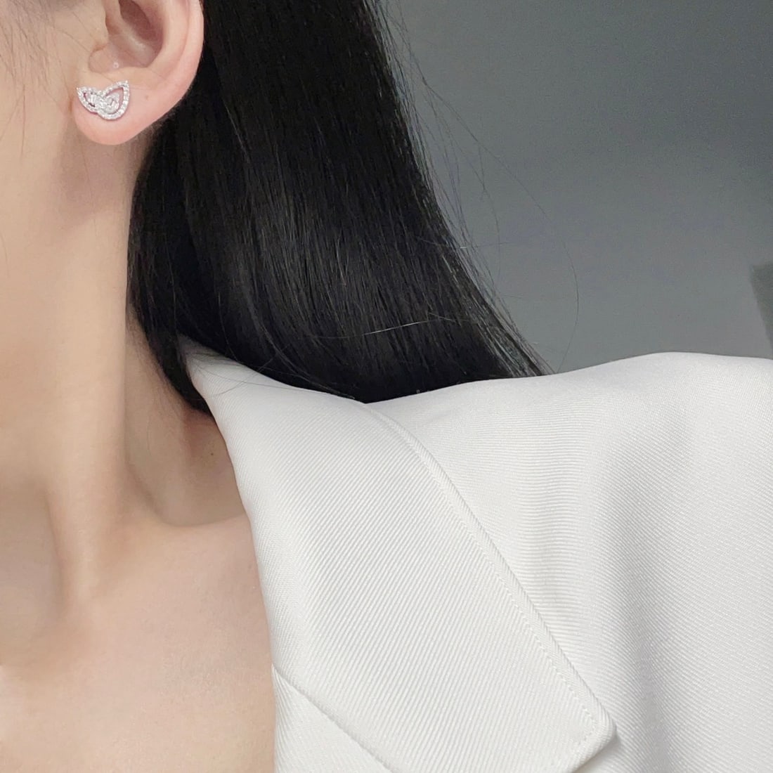 14k Gold 0.45 Ct Natural H Diamond Earrings - 6