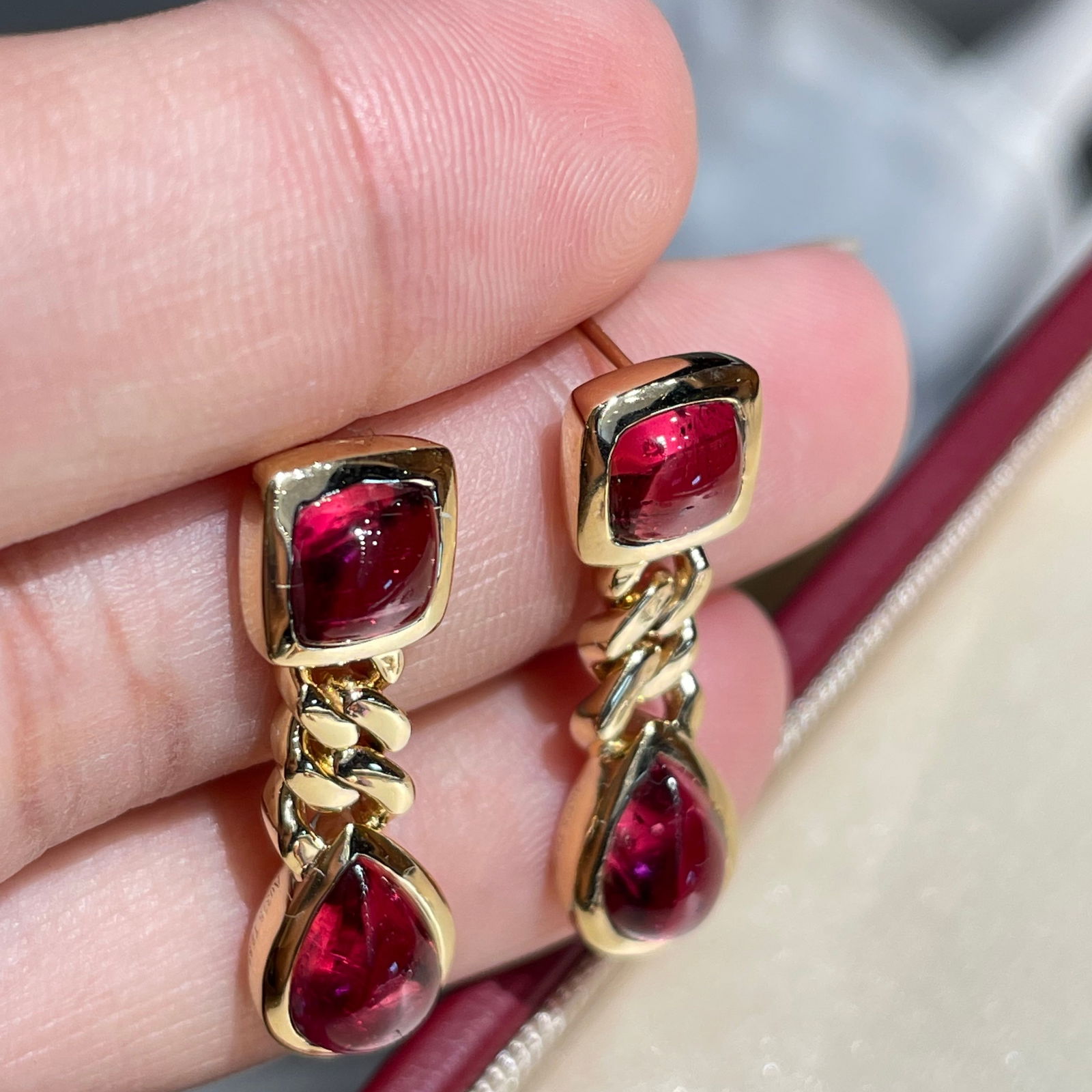 14k Gold 5.70 Ct Natural Tourmaline Earrings - 2