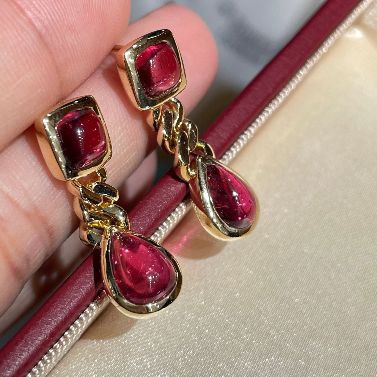 14k Gold 5.70 Ct Natural Tourmaline Earrings - 5