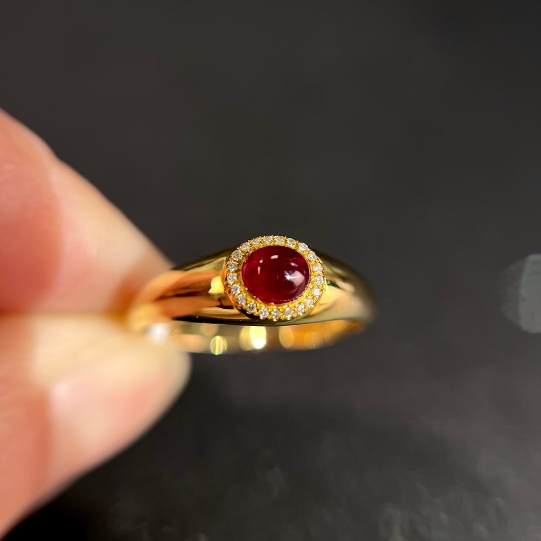 14k Gold 0.80 Ct Natural Ruby & Diamond Ring - 4