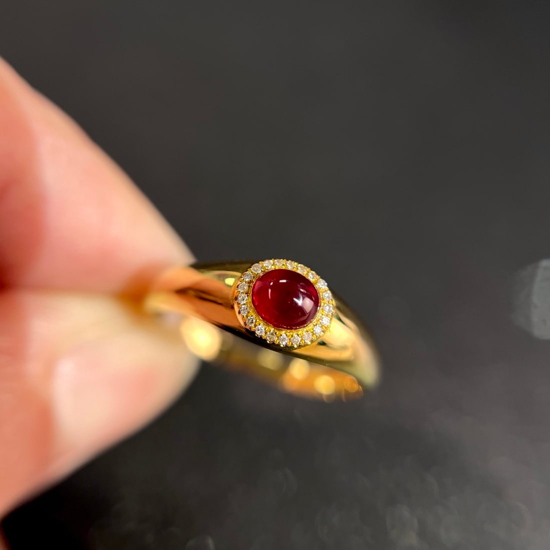 14k Gold 0.80 Ct Natural Ruby & Diamond Ring - 5