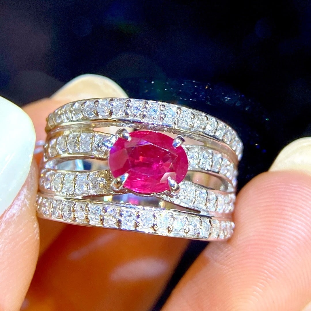 14k Gold 1.97 Ctw Natural Ruby & Diamond Ring - 2