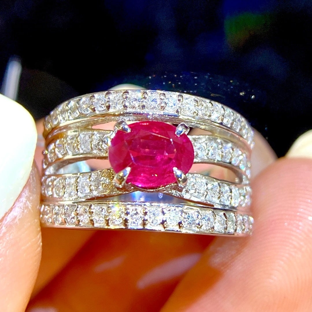 14k Gold 1.97 Ctw Natural Ruby & Diamond Ring - 4