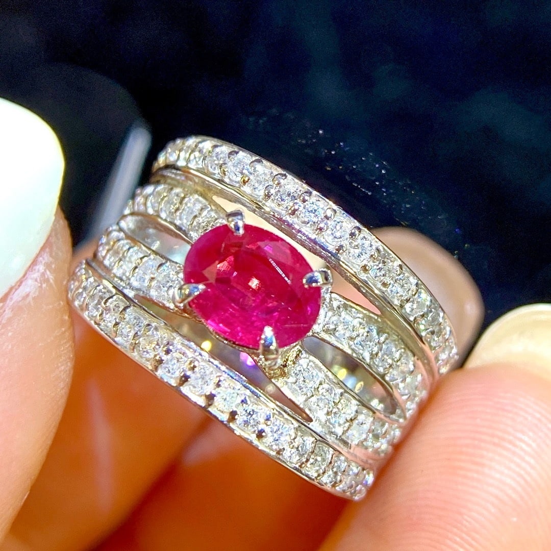 14k Gold 1.97 Ctw Natural Ruby & Diamond Ring - 5