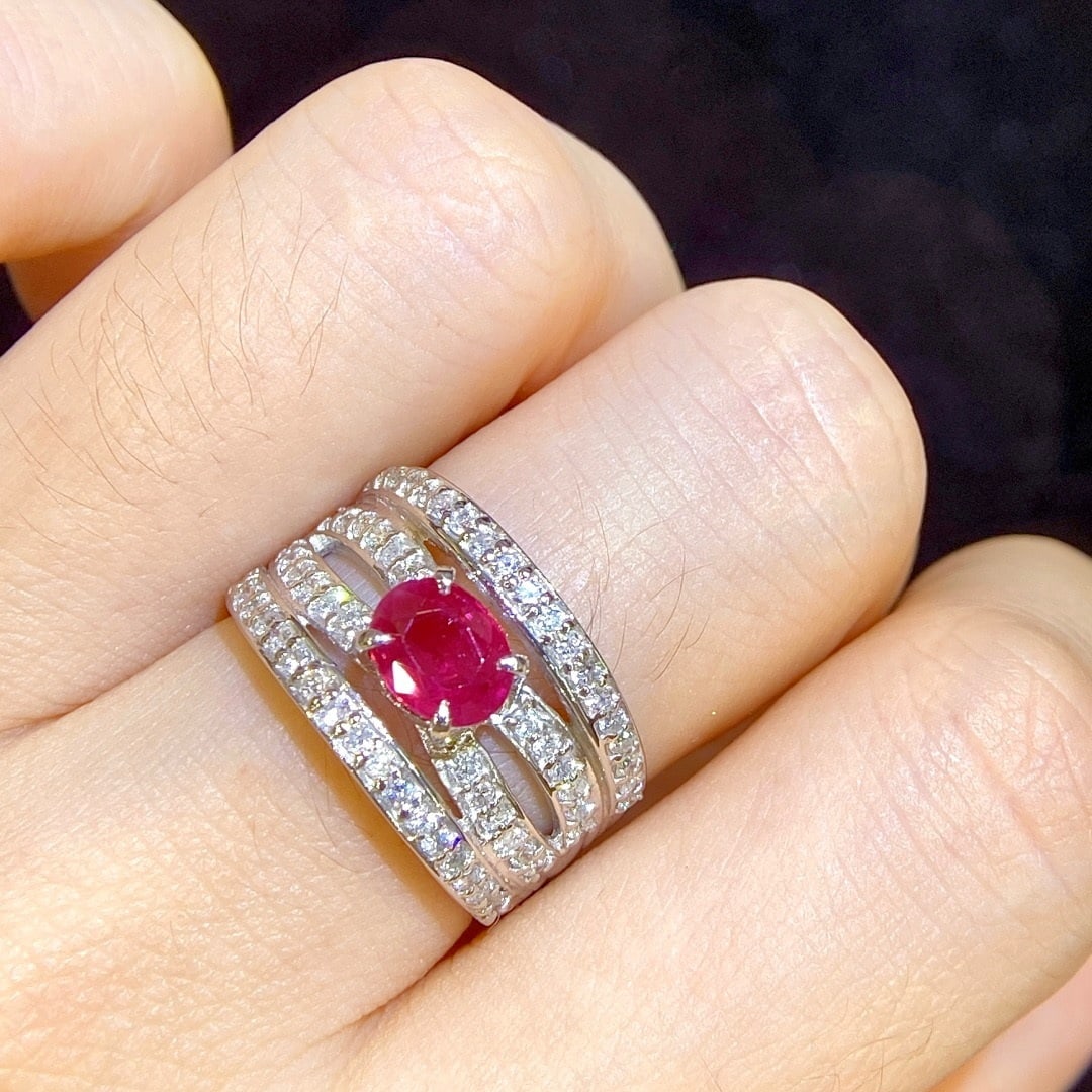 14k Gold 1.97 Ctw Natural Ruby & Diamond Ring - 8