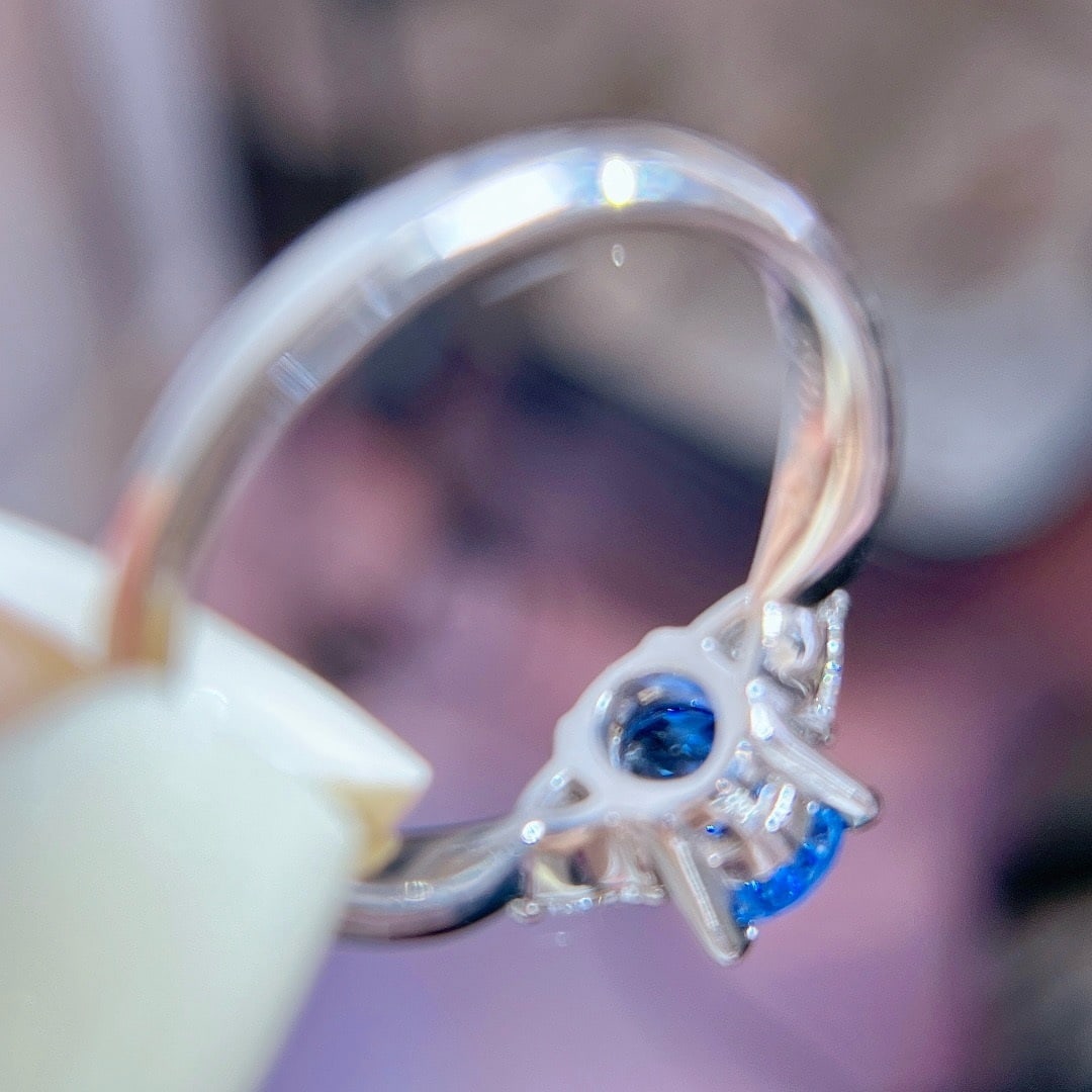 14k Gold 2.05 Ctw Natural Sapphire & Diamond Ring - 6