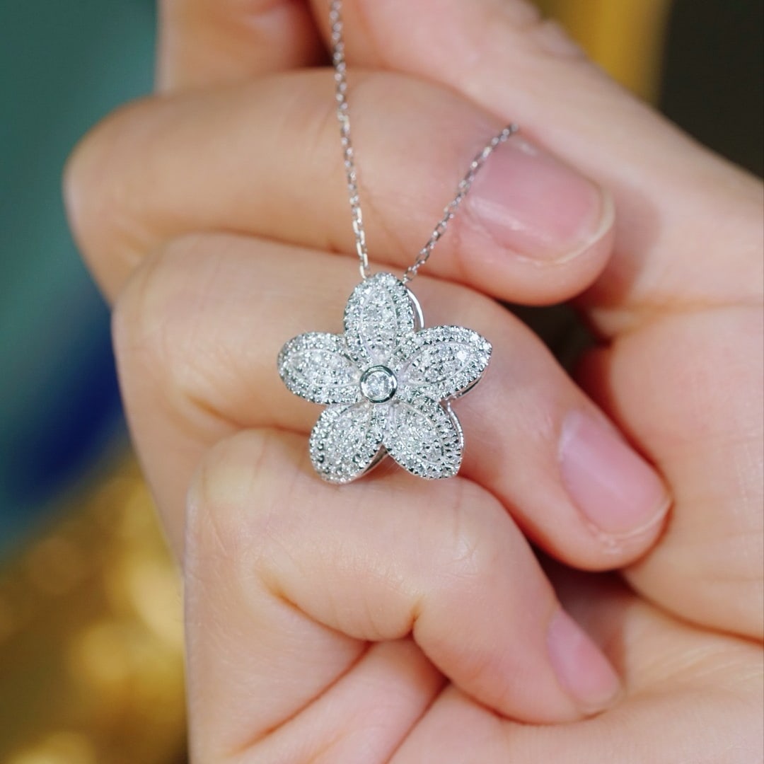 14k Gold 0.55 Ct Natural H Diamond Necklace - 3