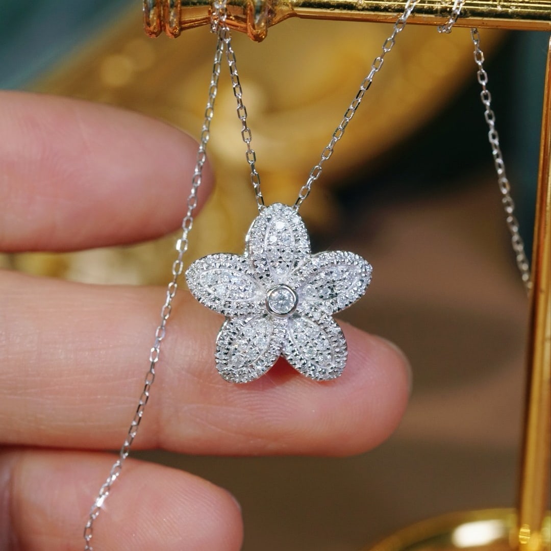 14k Gold 0.55 Ct Natural H Diamond Necklace - 6