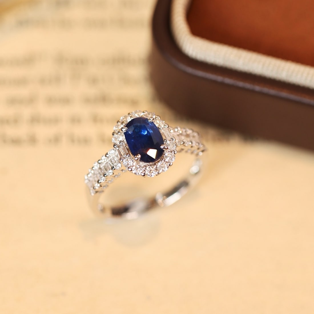 14k Gold 1.70 Ctw Natural Sapphire & Diamond Ring - 8