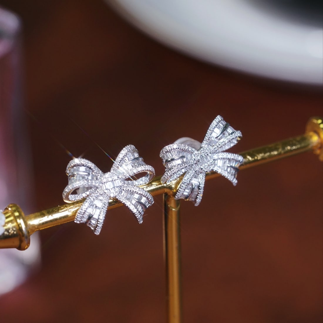 14k Gold 1.00 Ct Natural H Diamond Earrings - 7