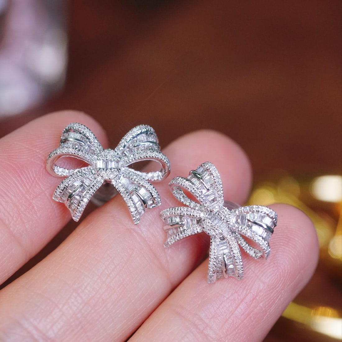 14k Gold 1.00 Ct Natural H Diamond Earrings - 8