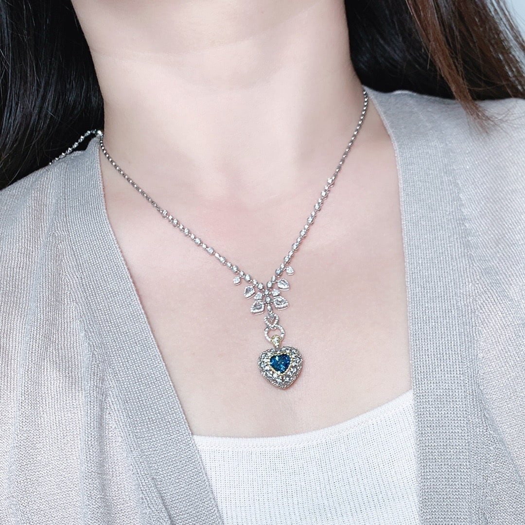 14k Gold 1.86 Ctw Natural Aquamarine & Diamond Ring/pendant( Without Chain ) - 8