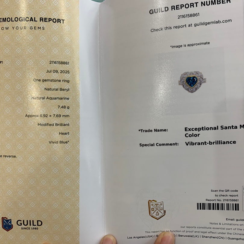 14k Gold 1.86 Ctw Natural Aquamarine & Diamond Ring/pendant( Without Chain ) - 9