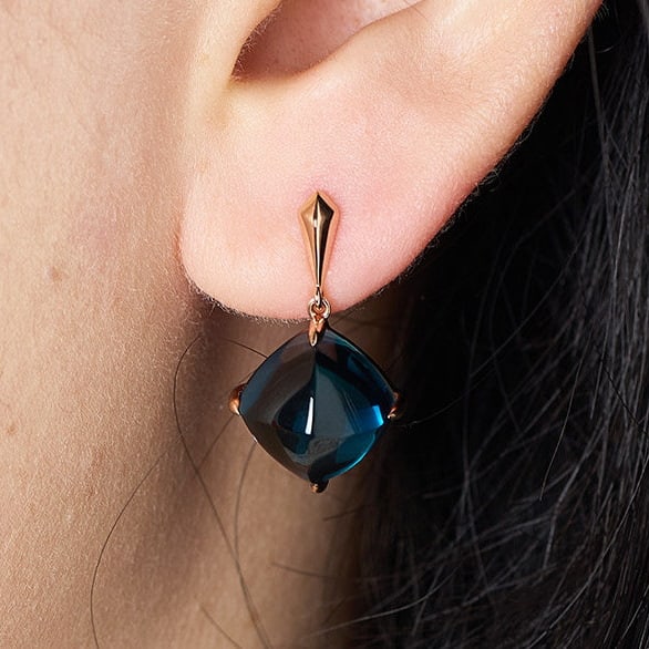 14k Gold 15.00 Ct Natural Topaz Earrings - 4