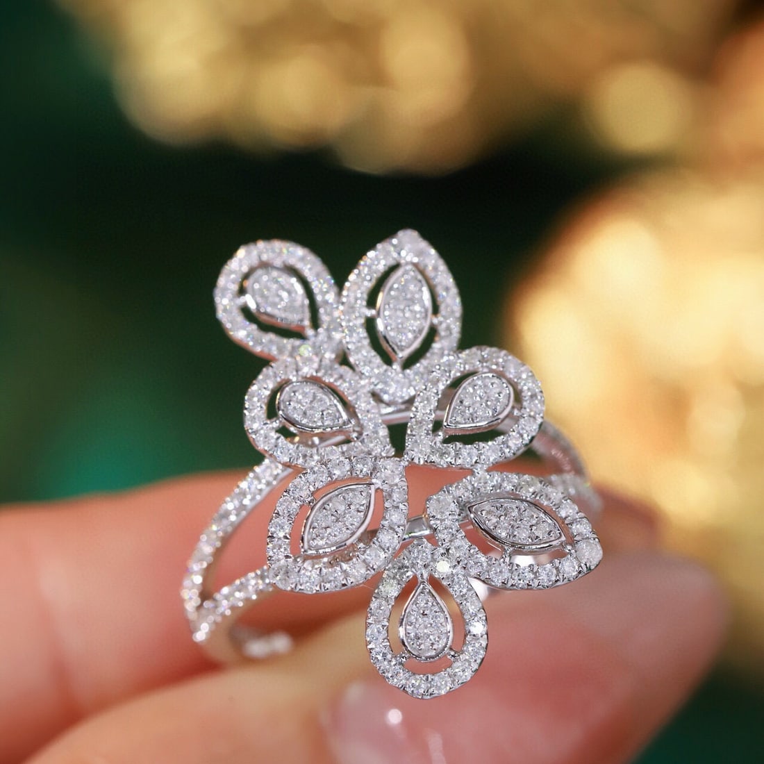 14k Gold 0.7 Ct Natural H Diamond Ring - 7