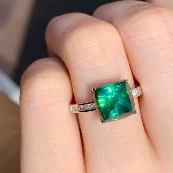 14k Gold 4.75 Ct Natural Tourmaline & Diamond Ring - 4