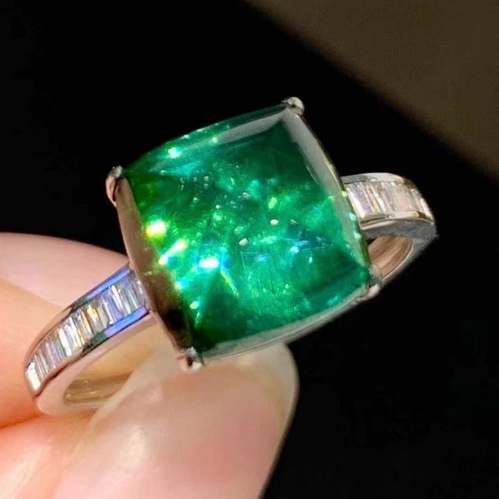 14k Gold 4.75 Ct Natural Tourmaline & Diamond Ring - 5