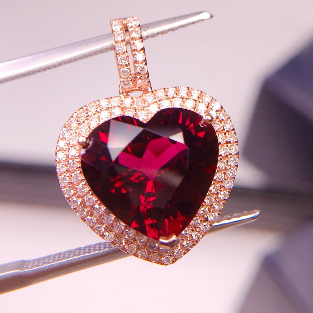 14k Gold 4.1 Ct Natural Tourmaline & Diamond Pendant( Without Chain ) - 5